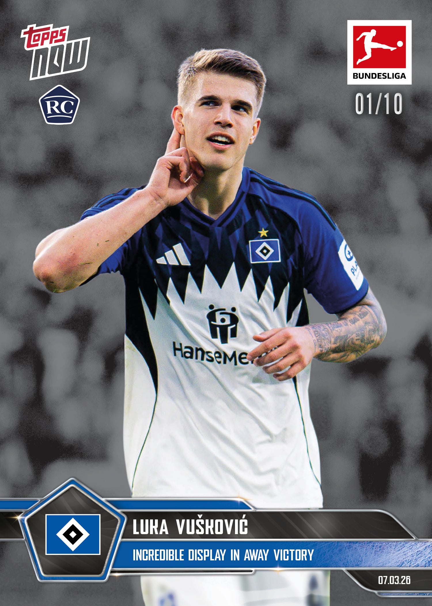Luka Vušković - 2025-26 Bundesliga Topps NOW - Card 143 - PR:2432 - Image 4