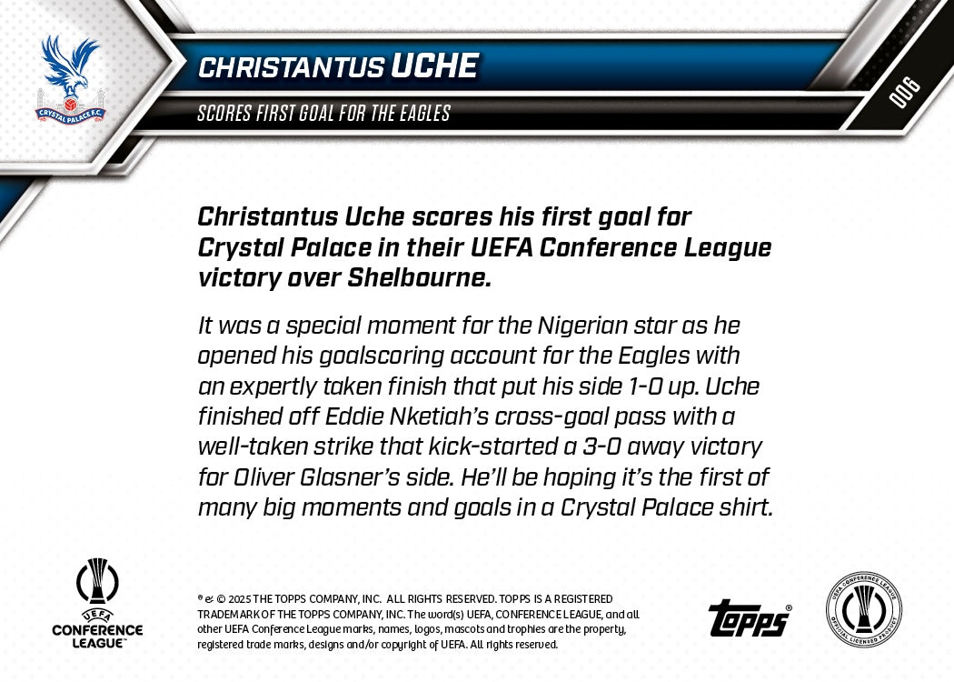 Christantus Uche - 2025-26 UECL Topps NOW - Card 6 - PR: 136 - Image 7
