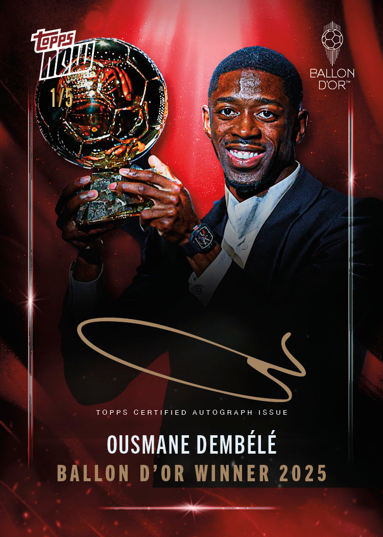 Ousmane Dembélé - 2025 Ballon d'Or Topps NOW - Card 1 - LOOK FOR AUTOS & RELICS - PR: 6702 - Image 3