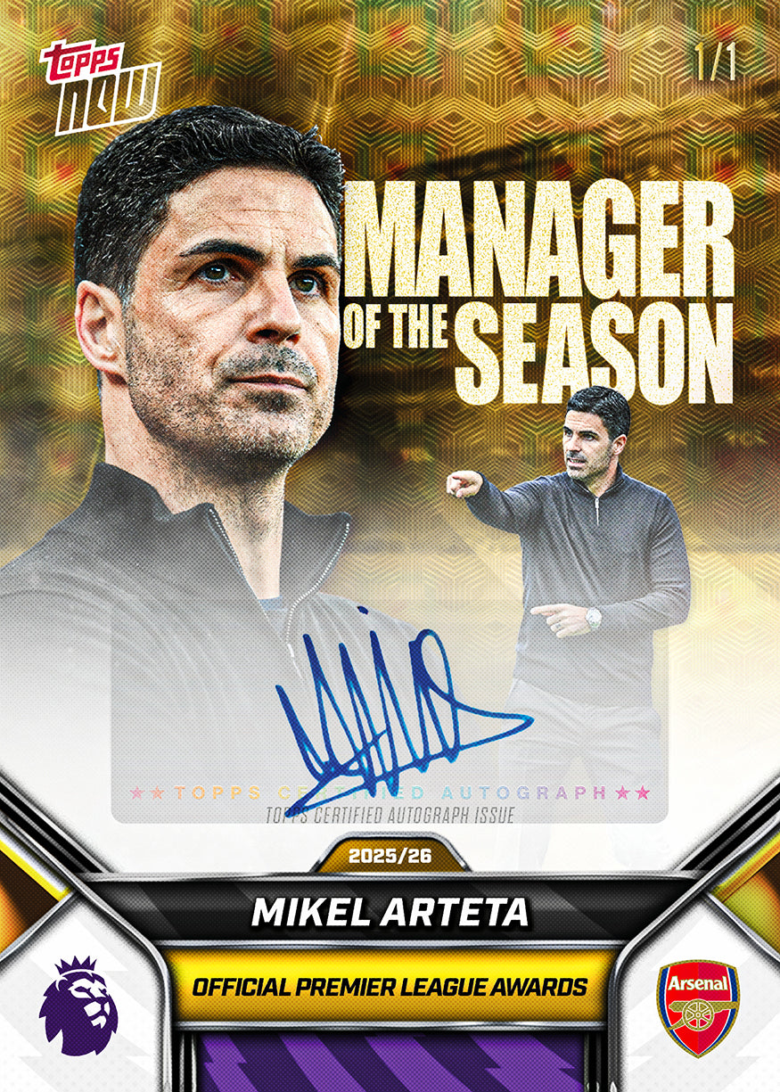 Mikel Arteta - 2025-26 Premier League Topps NOW - Card 211 - PR: 1397 - Image 2