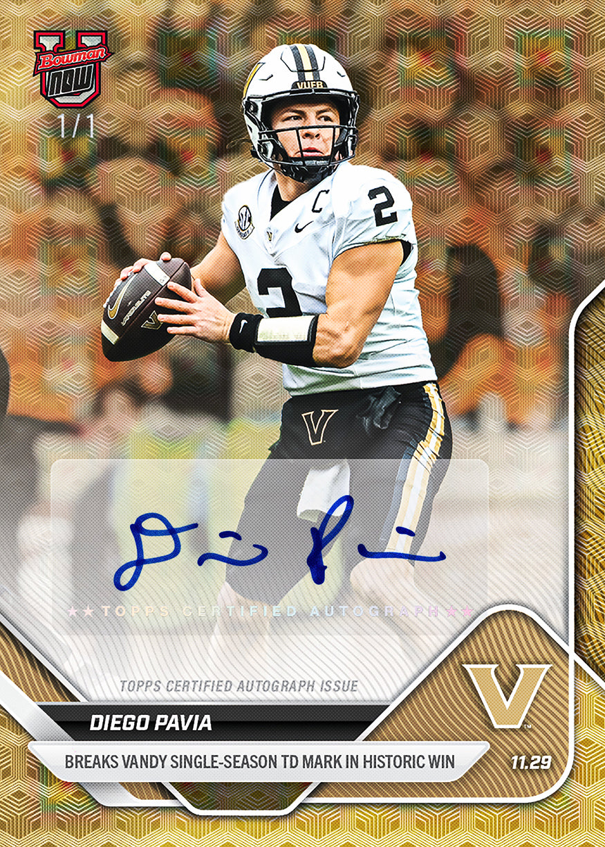 Diego Pavia - 2025-26 Bowman U NOW Football - Card 55 - PR: 757 - Image 2