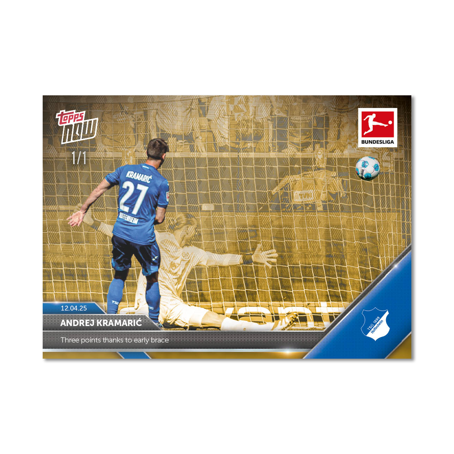 Alternative view of Andrej Kramarić - 2024-25 Bundesliga Topps NOW Card 164 - PR: 25