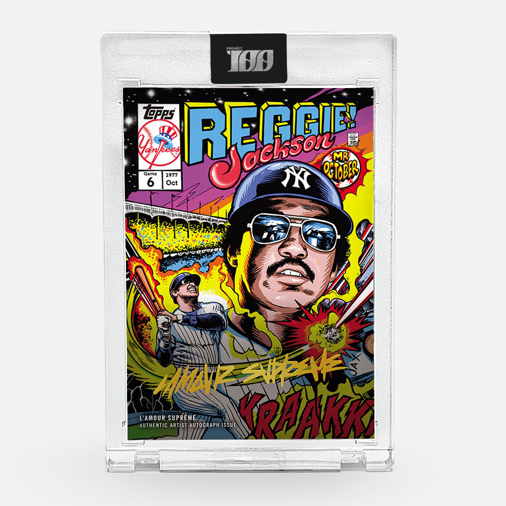 Topps Project100 Card 29 - Reggie Jackson by L'Amour Supreme - Artist Signed Artist Proof Edition