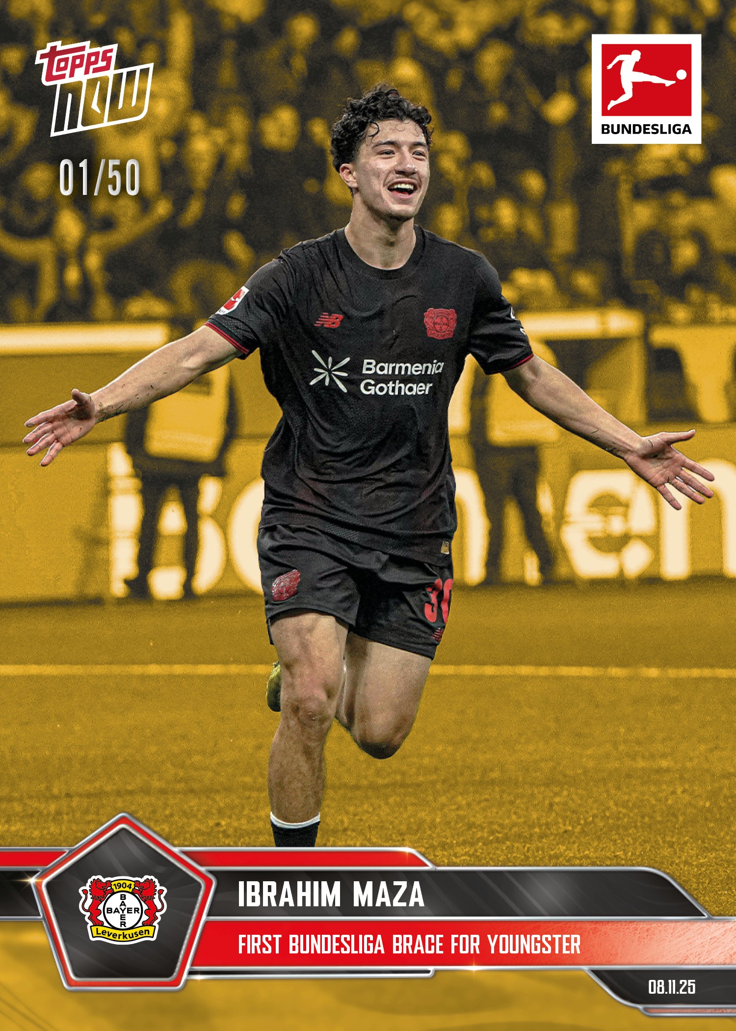 Ibrahim Maza - 2025-26 Bundesliga Topps NOW - Card 57 - PR: 283 - Image 6