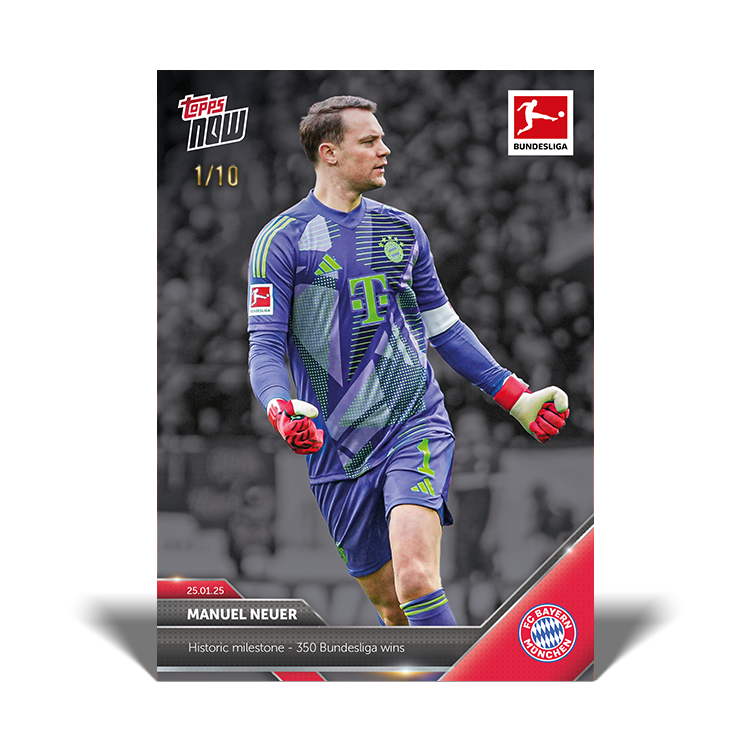 Manuel Neuer - Historic milestone - 350 Bundesliga wins - 24/25 Bundesliga Topps NOW Card 107 - PR:290 - Image 4