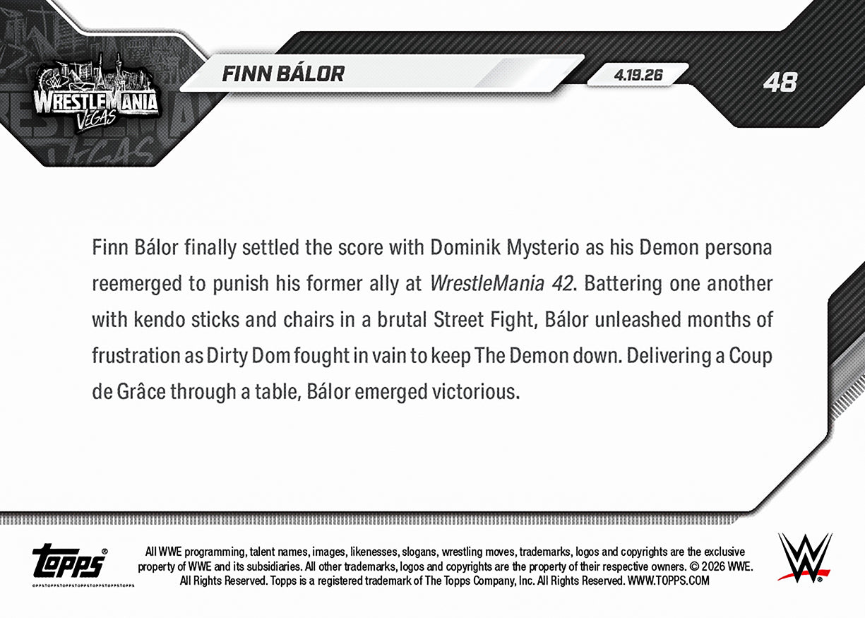 Finn Bálor - 2026 WWE Topps NOW - Card 48 - PR: 2113 - Image 3