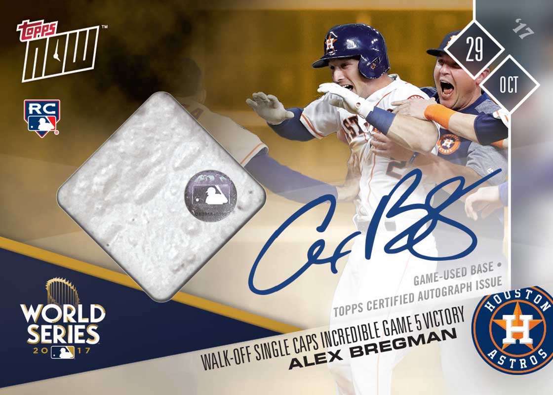 Autographed Game Used Base Card # to 1 - Alex Bregman (RC) 1st Walk-Off Caps Victory - TOPPS NOW