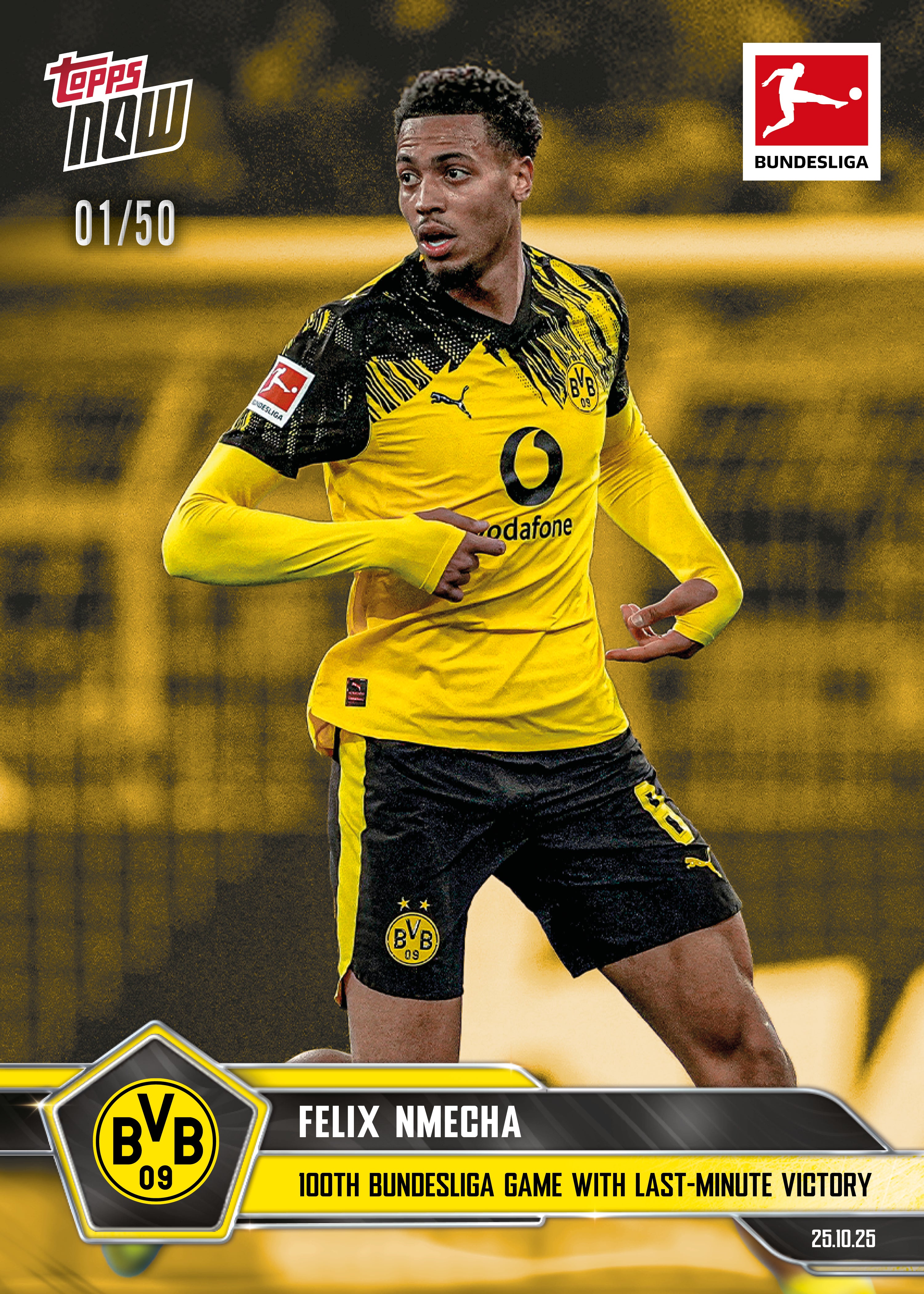 Felix Nmecha - 2025-26 Bundesliga Topps NOW - Card 48 - PR: 252 - Image 6