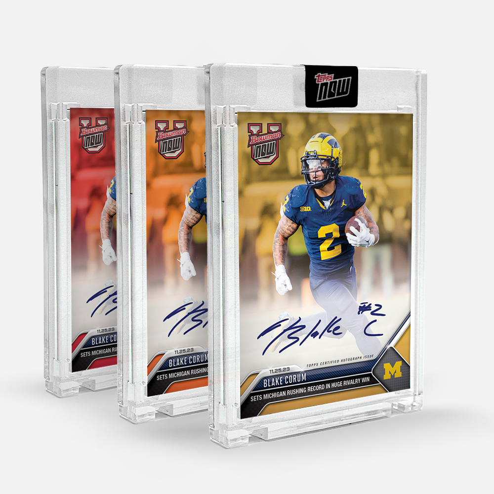 On-Card Autograph # to 99 or Lower - Blake Corum - 2023 Bowman U Now Card 31 - Image 2