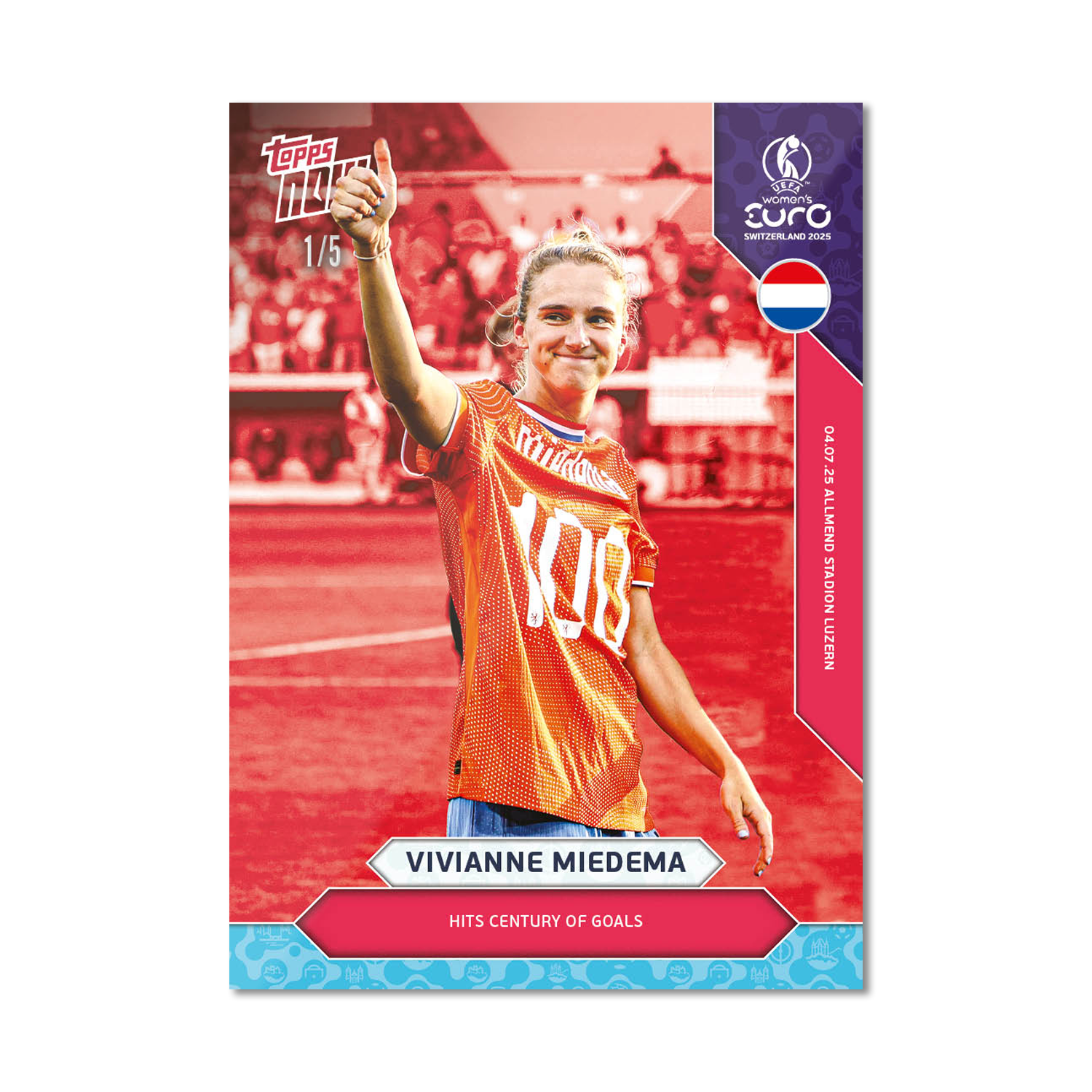 Vivianne Miedema - UEFA Women’s EURO 2025™ Topps NOW - Card 6 - PR: 444 - Image 3