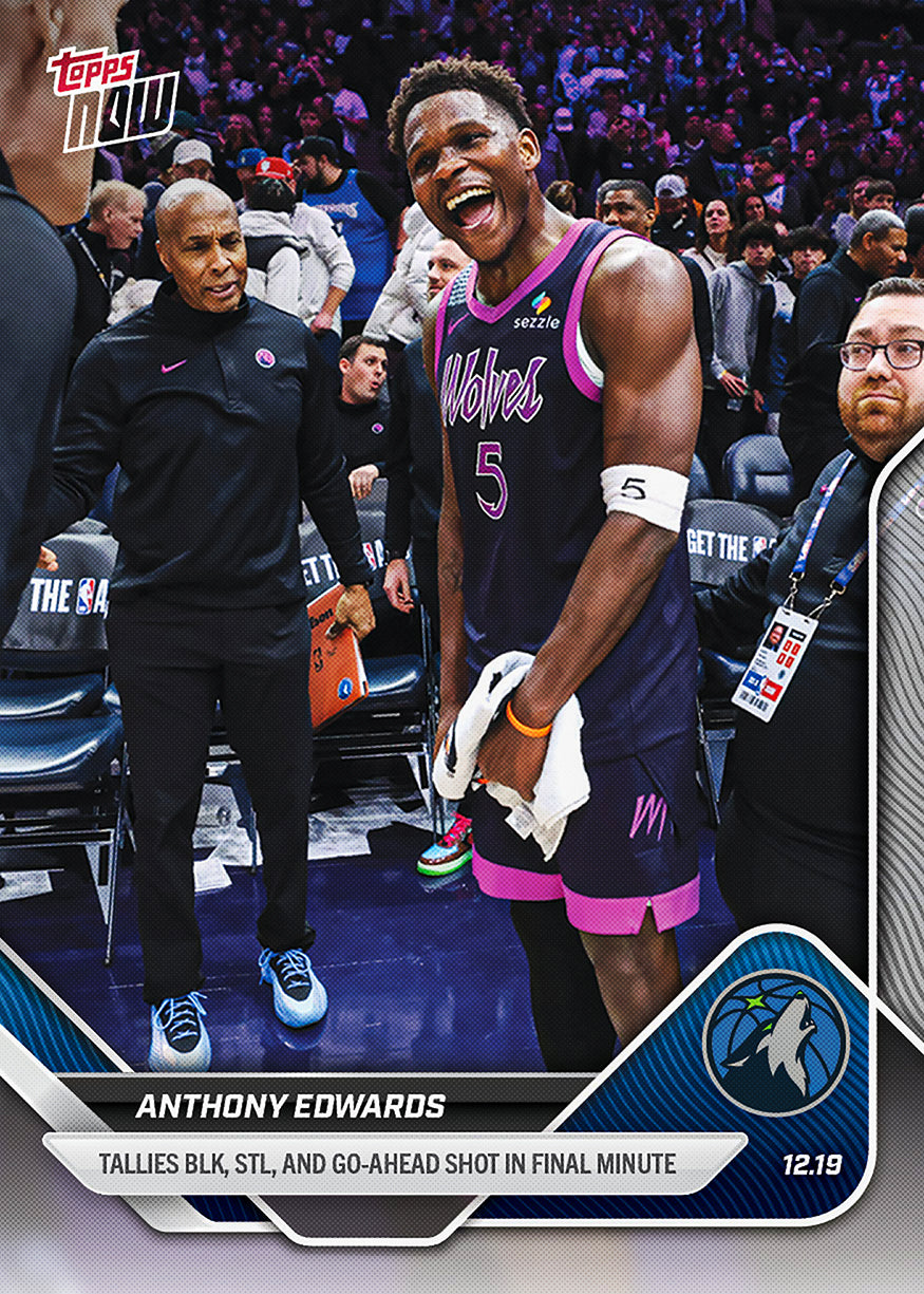 Anthony Edwards - 2025-26 NBA Topps NOW - Card 94 - PR: 1249