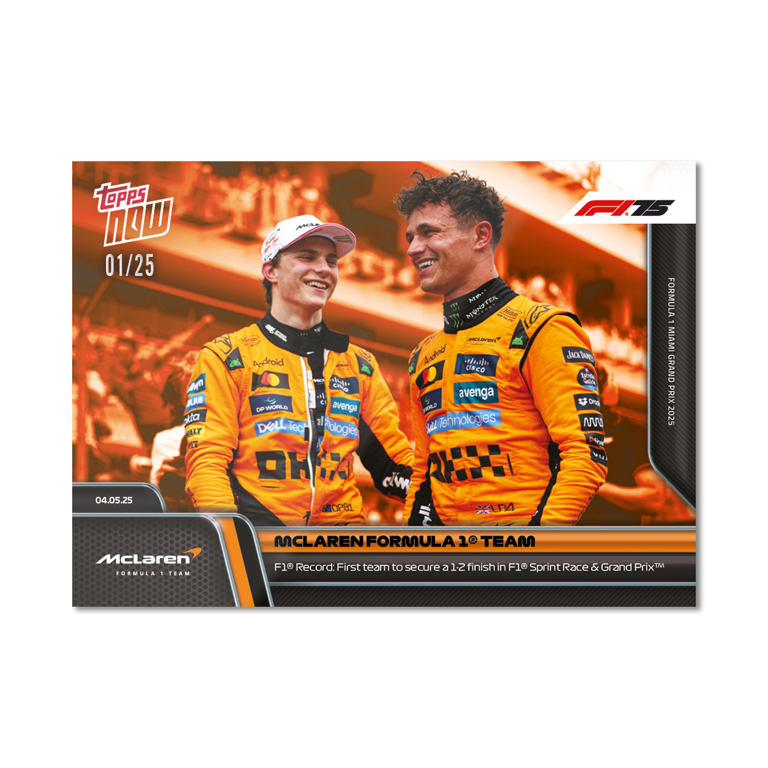 McLaren Formula 1 Team - 2025 Formula 1 Topps NOW - Card 35 - PR: 1522 - Image 5