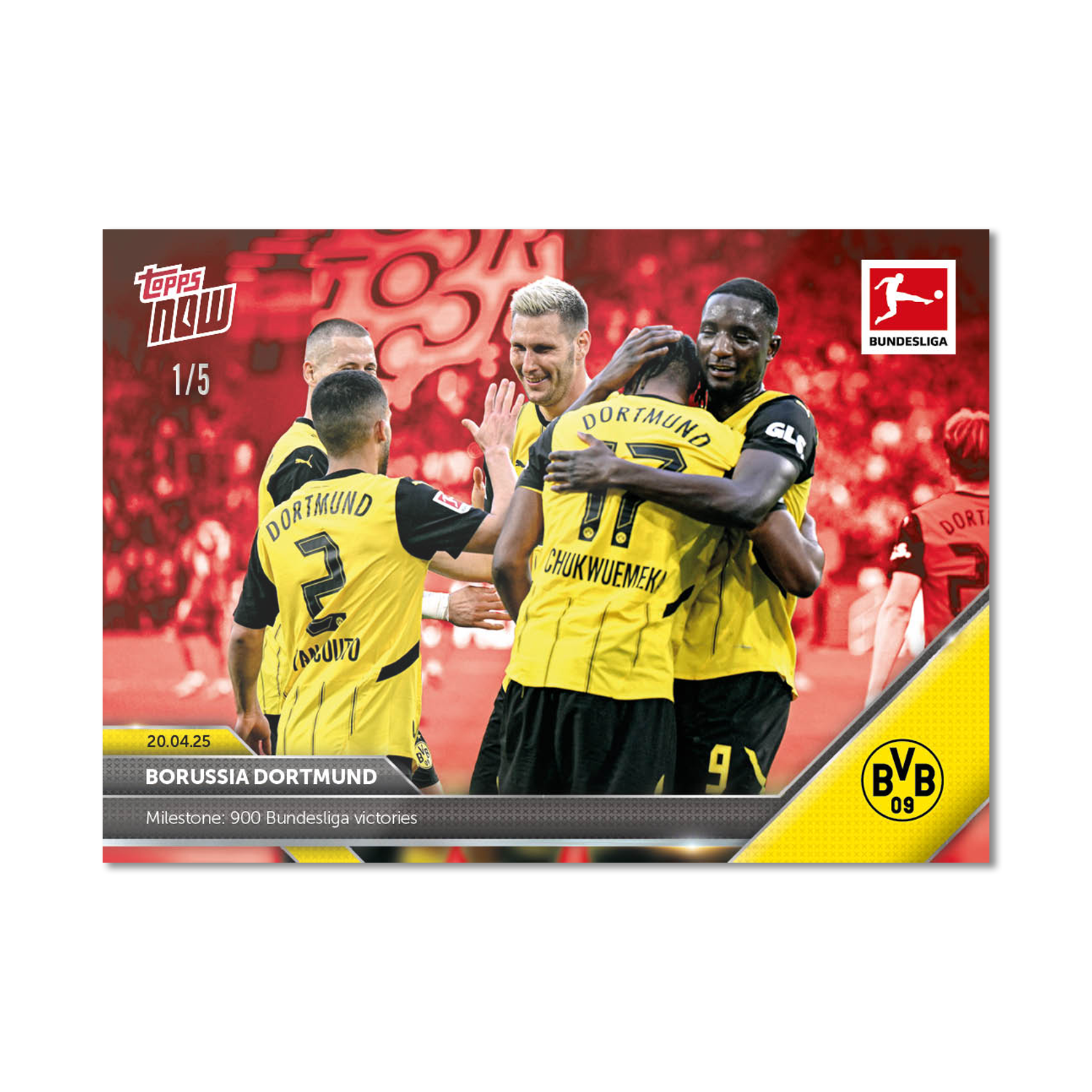 Borussia Dortmund - 2024-25 Bundesliga Topps NOW Card 170 - PR: 1168 - Image 4