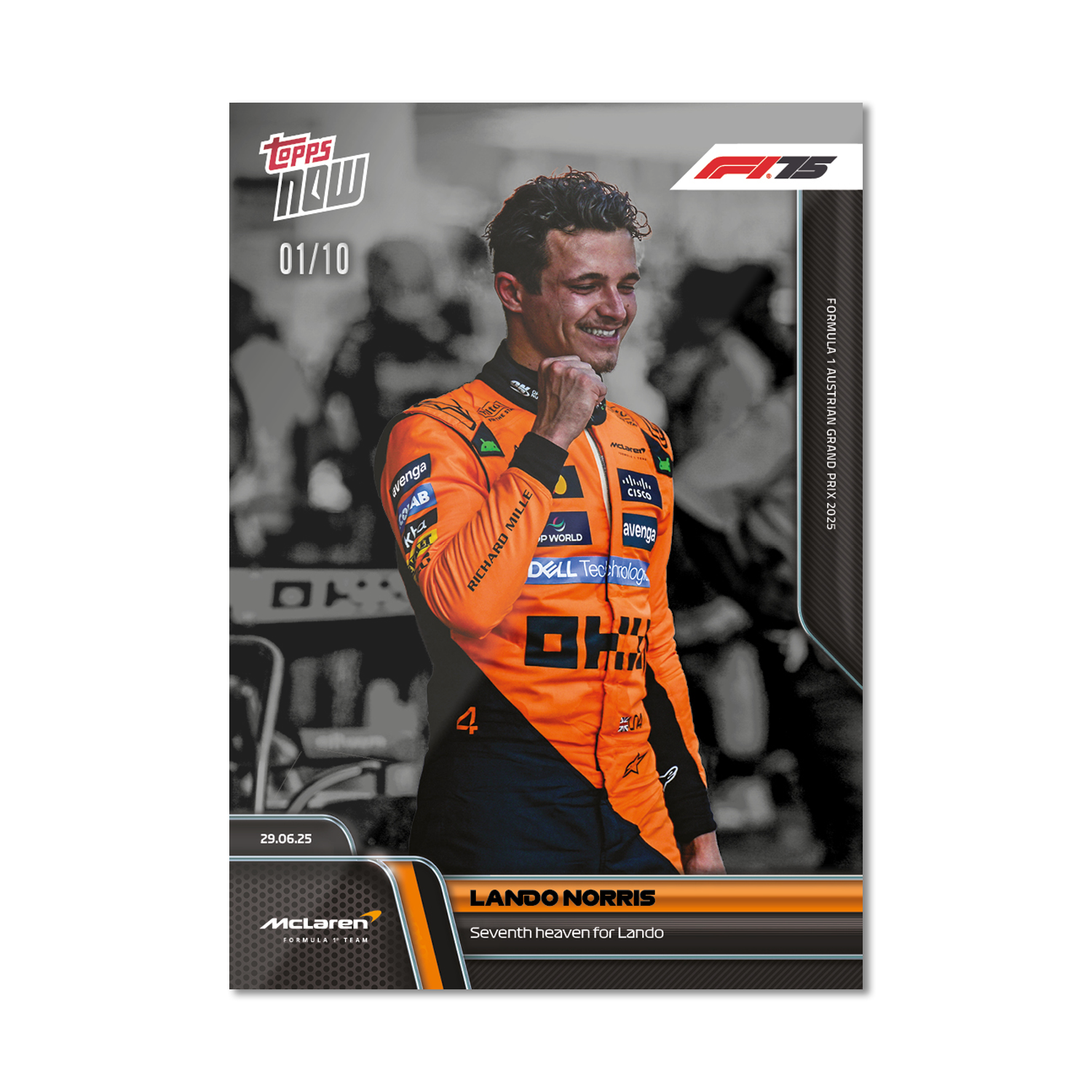 Lando Norris - 2025 Formula 1 Topps NOW - Card 47 - PR: 2228 - Image 4