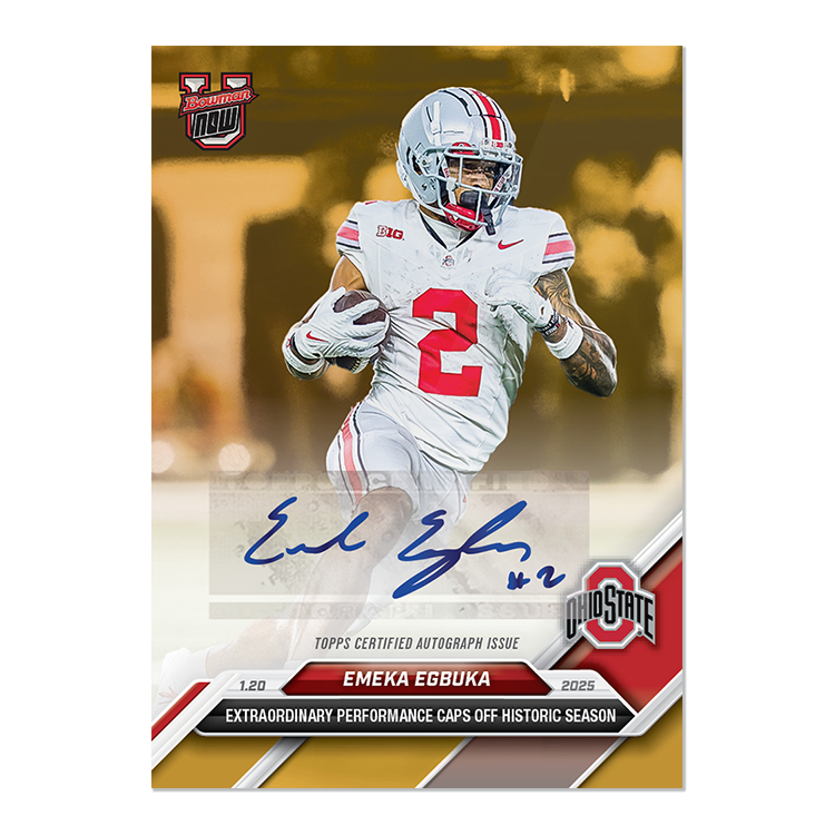 Emeka Egbuka - 2024-25 Bowman U NOW Football - Card OS-01 - LOOK FOR AUTOS - PR: 1206 - Image 2
