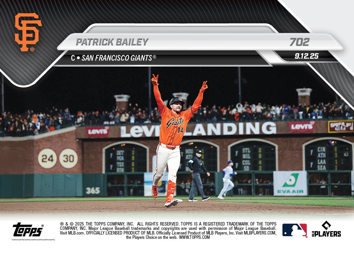 Patrick Bailey - 2025 MLB Topps NOW - Card 702 - PR: 959 - Image 2