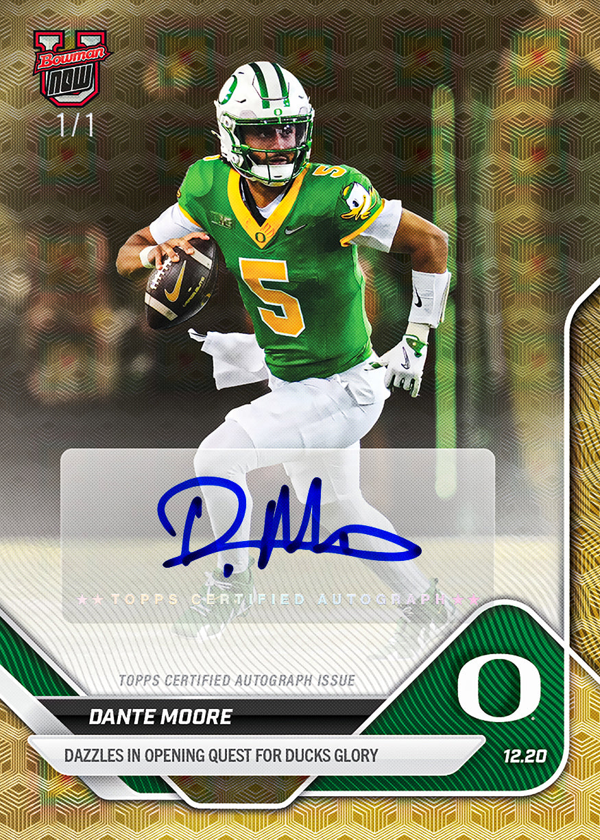 Dante Moore - 2025-26 Bowman U NOW Football - Card 62 - PR: 986 - Image 2