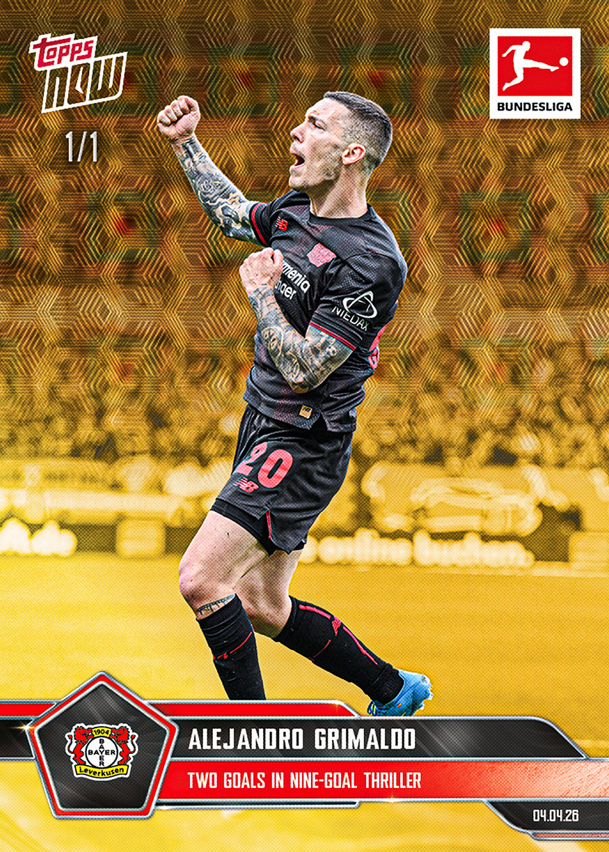 Alejandro Grimaldo - 2025-26 Bundesliga Topps NOW - Card 160 - PR: 105 - Image 2