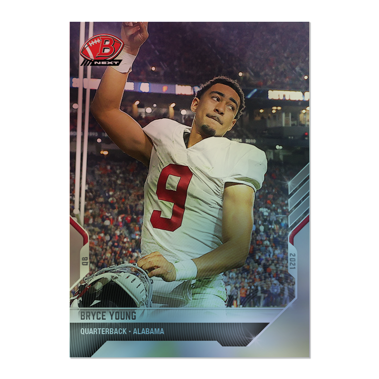 Bryce Young - 2021 Bowman NEXT TOPPS NOW Football - Card #11 - PR: 6384 - Image 3
