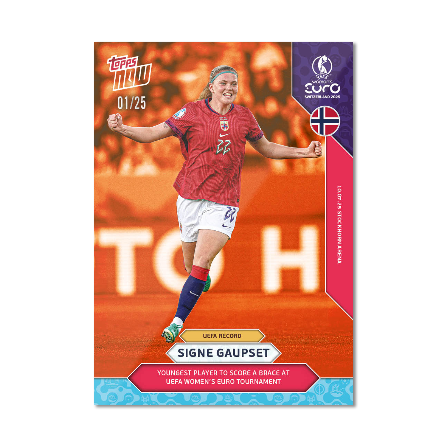 Signe Gaupset - UEFA Women’s EURO 2025™ Topps NOW - Card 15 - PR: 198 - Image 5