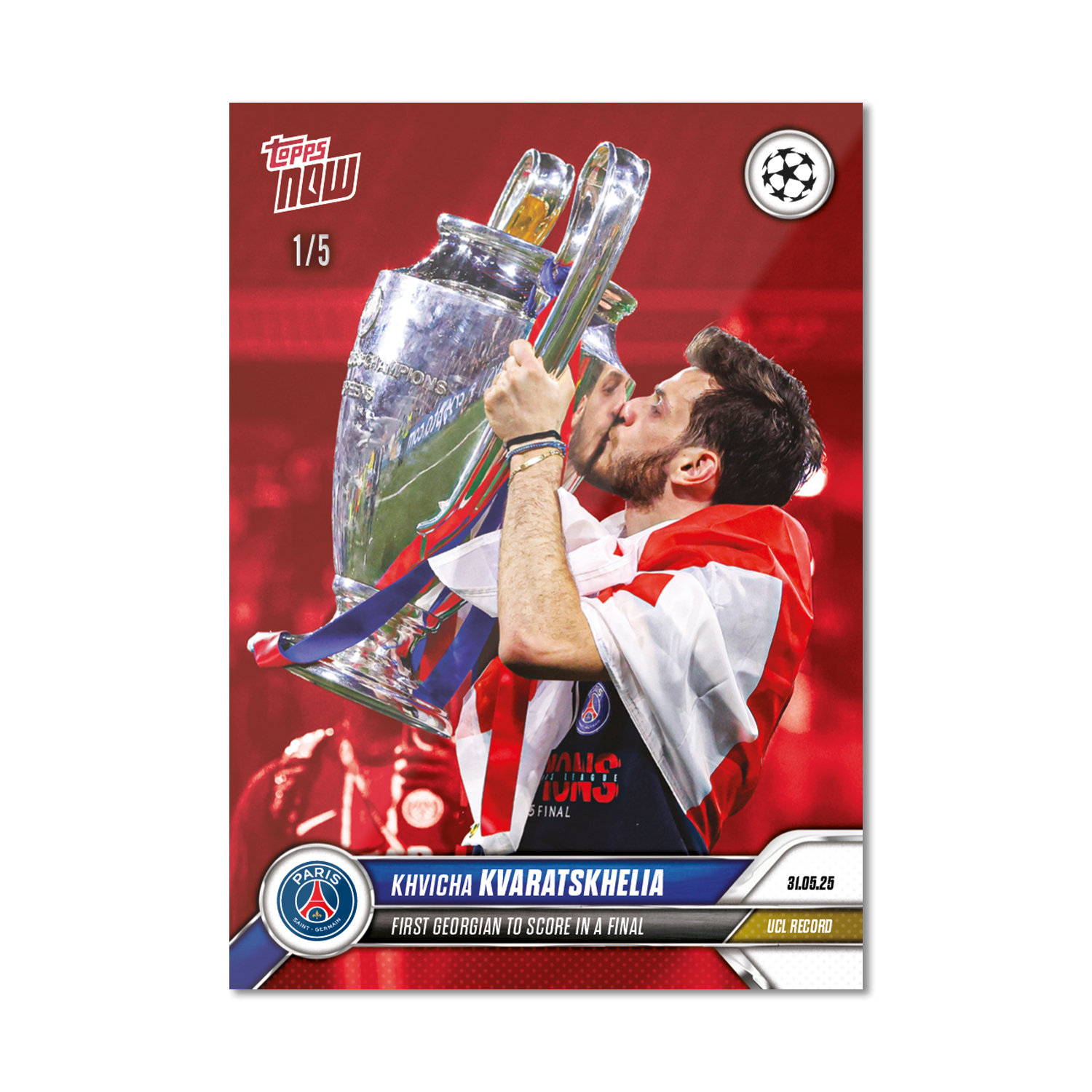 Khvicha Kvaratskhelia - 2024-25 UCL Topps NOW - Card 163 - LOOK FOR AUTO-RELIC - PR: 1971 - Image 5