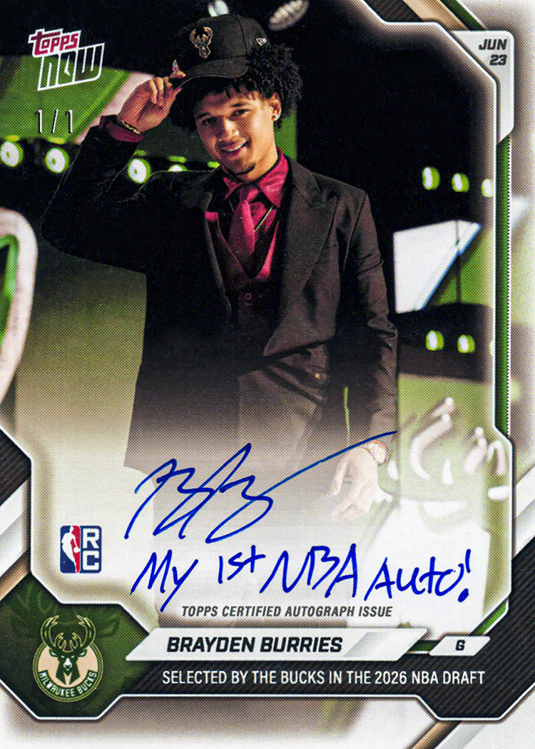 Brayden Burries - 2026-27 NBA Topps NOW - Card BBUR - PR: 2080 - Image 2