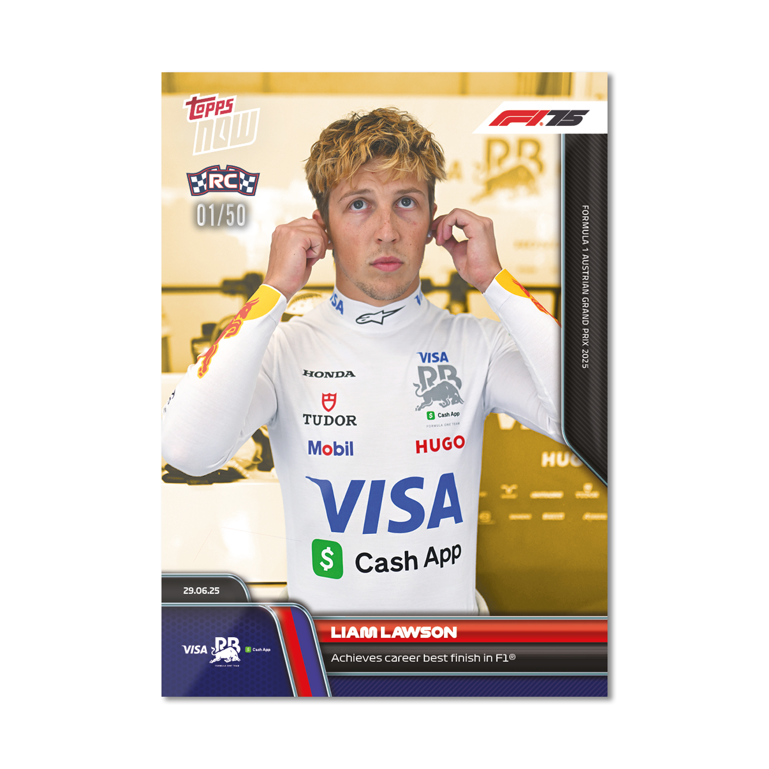 Liam Lawson - 2025 Formula 1 Topps NOW - Card 49 - PR: 798 - Image 6