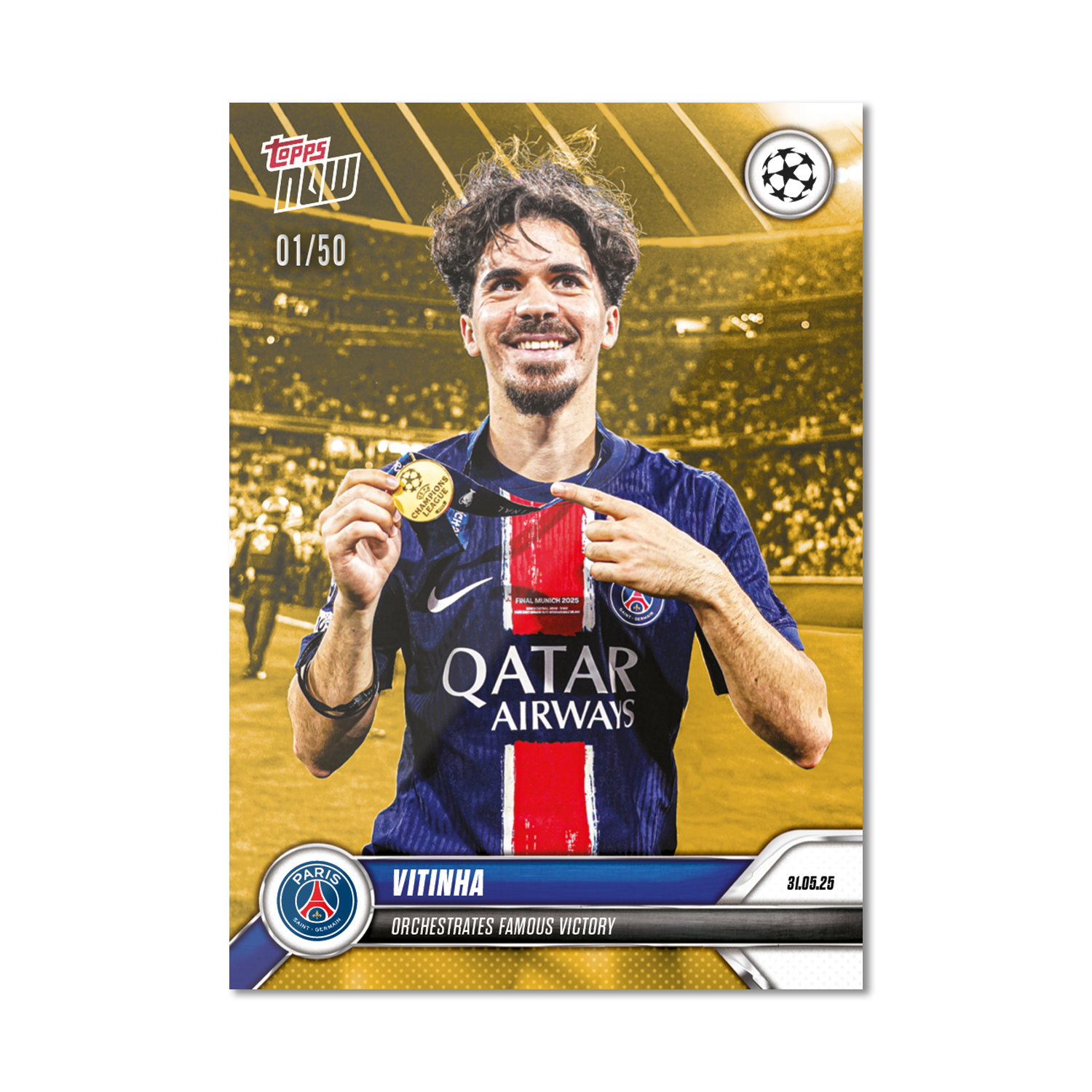 Vitinha - 2024-25 UCL Topps NOW - Card 165 - LOOK FOR AUTO-RELIC - PR: 1025 - Image 8
