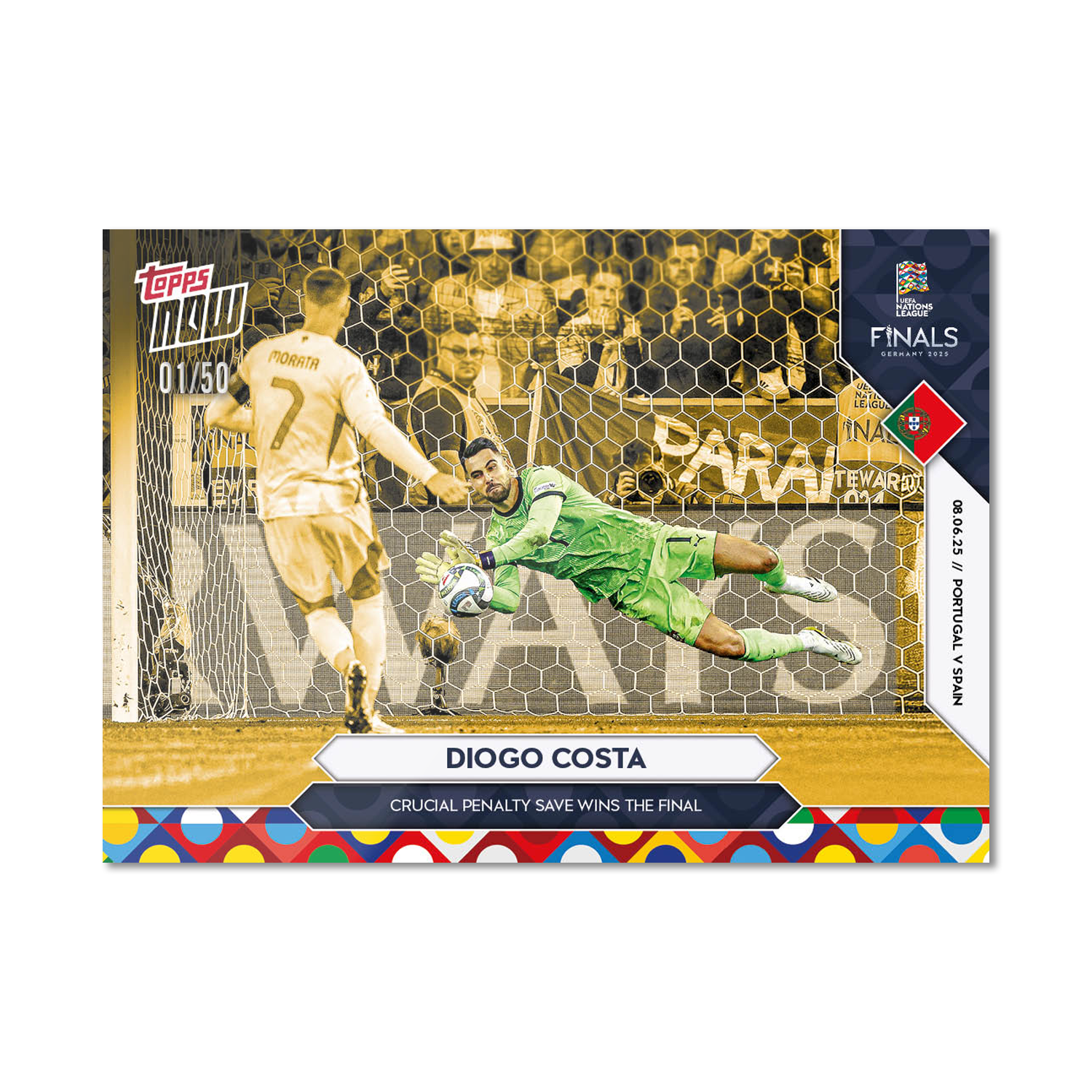 Diogo Costa - 2025 UEFA Nations League Topps NOW - Card 5 - PR: 356 - Image 6
