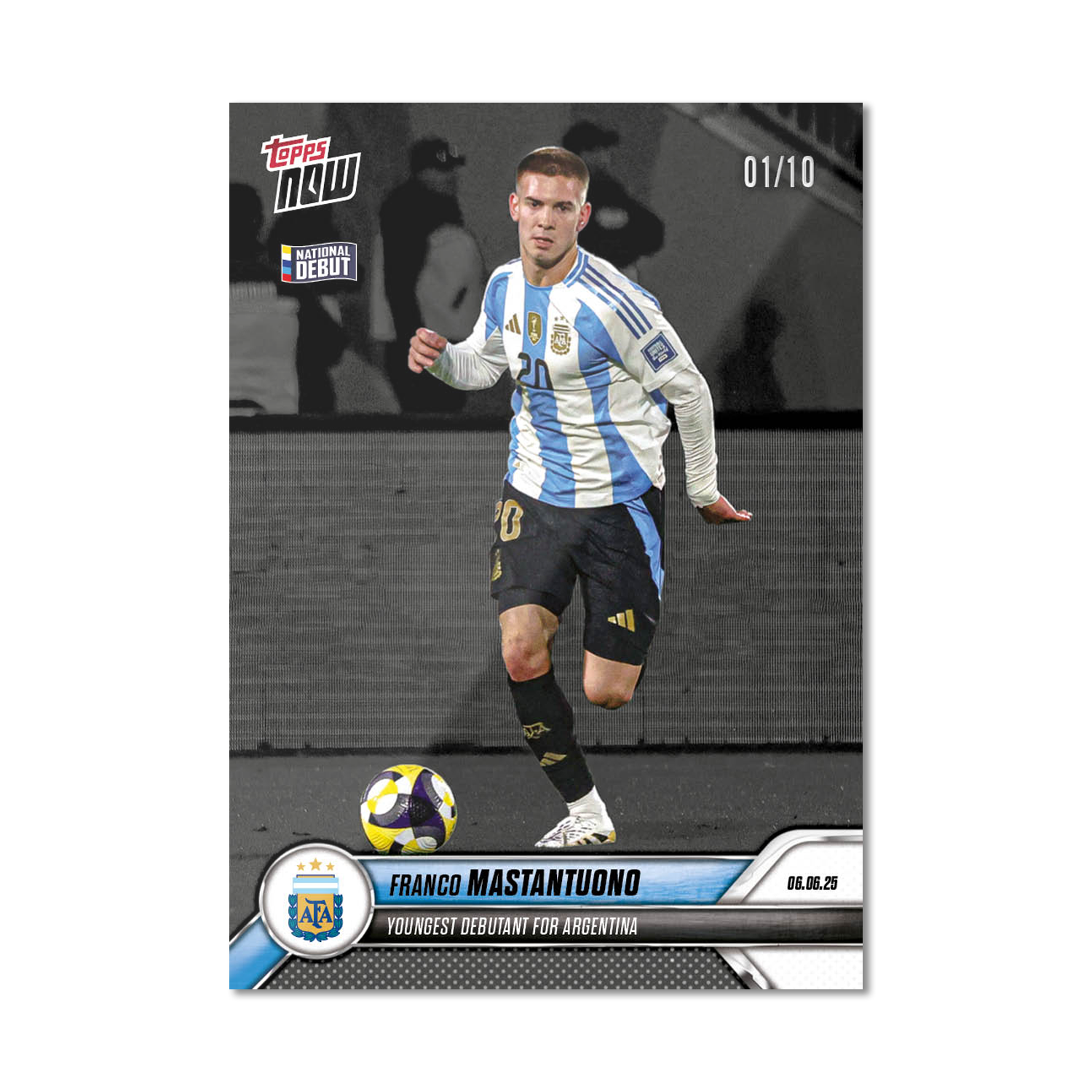 Franco Mastantuono - 2024-25 Argentina Topps NOW - Card 1 - PR: 7463 - Image 4