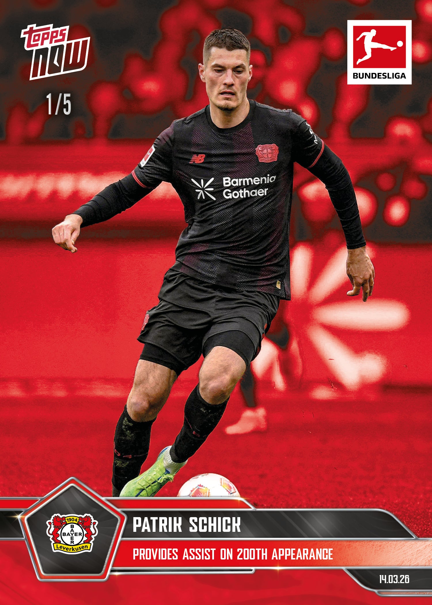 Patrik Schick - 2025-26 Bundesliga Topps NOW - Card 148 - PR:74 - Image 3