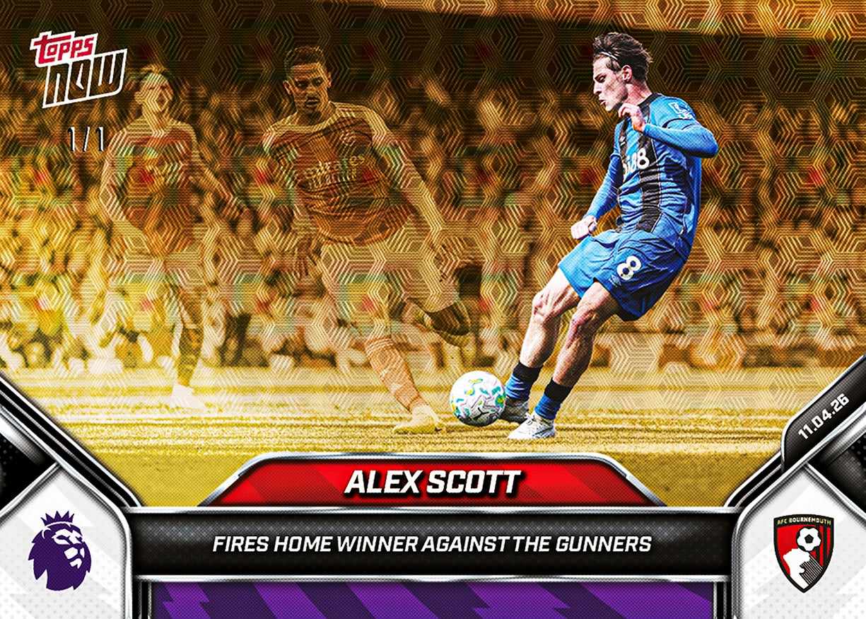Alternative view of Alex Scott - 2025-26 Premier League Topps NOW - Card 168 - PR: 364