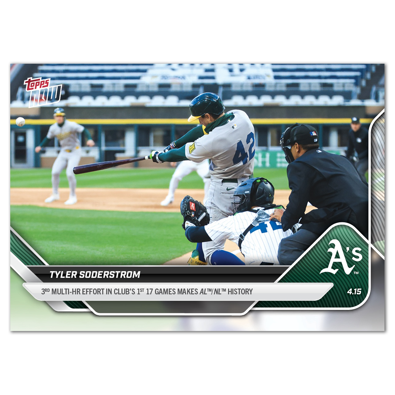 Tyler Soderstrom - 2025 MLB Topps NOW - Card 72 - PR: 632