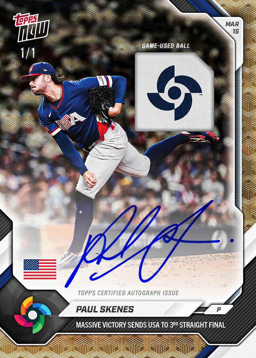 Paul Skenes - 2026 World Baseball Classic Topps NOW - Card 35 - PR: 16,243 - Image 2