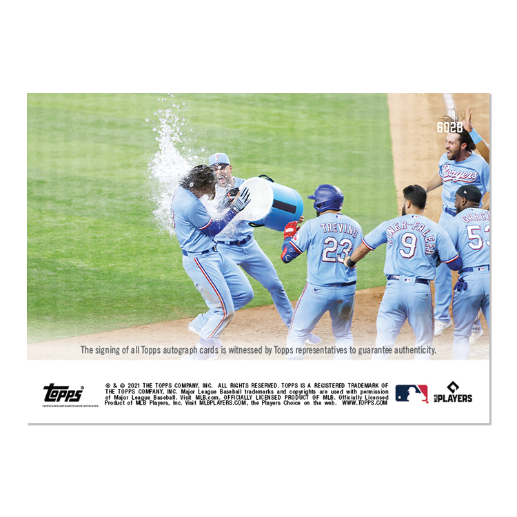 On-Card Auto # to 49 - Jonah Heim - 2021 MLB TOPPS NOW Card 602B - Image 2