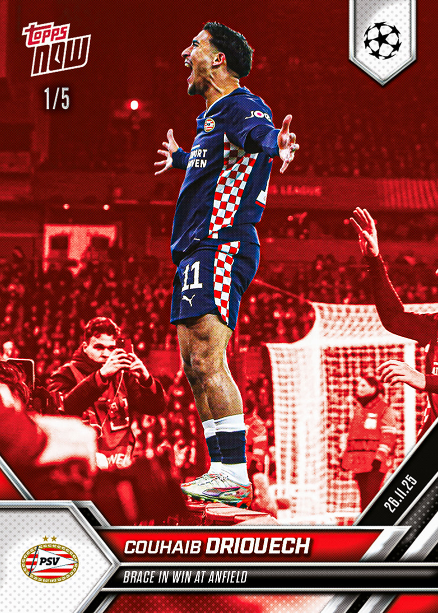Couhaib Driouech - 2025-26 UCL Topps NOW - Card 61 - PR: 93 - Image 3