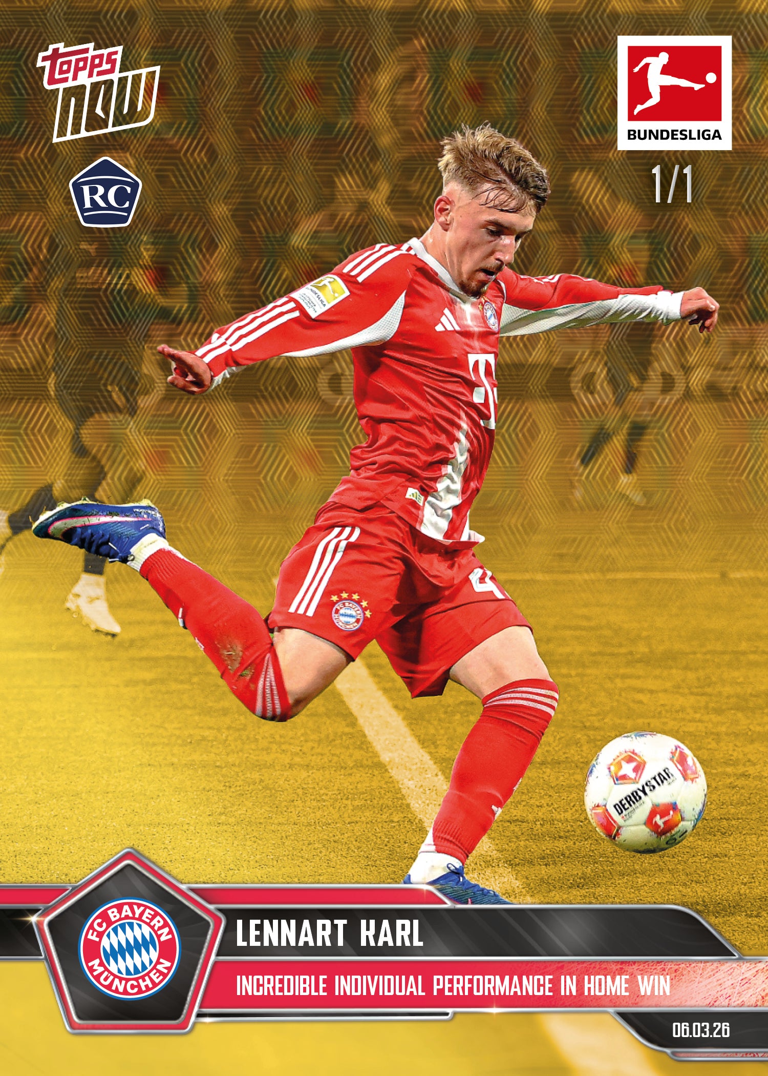 Lennart Karl - 2025-26 Bundesliga Topps NOW - Card 141 - PR:2005 - Image 2