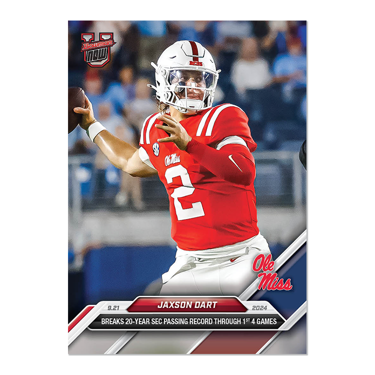 Jaxson Dart - 2024 Bowman U NOW Football Card 16 - PR: 985