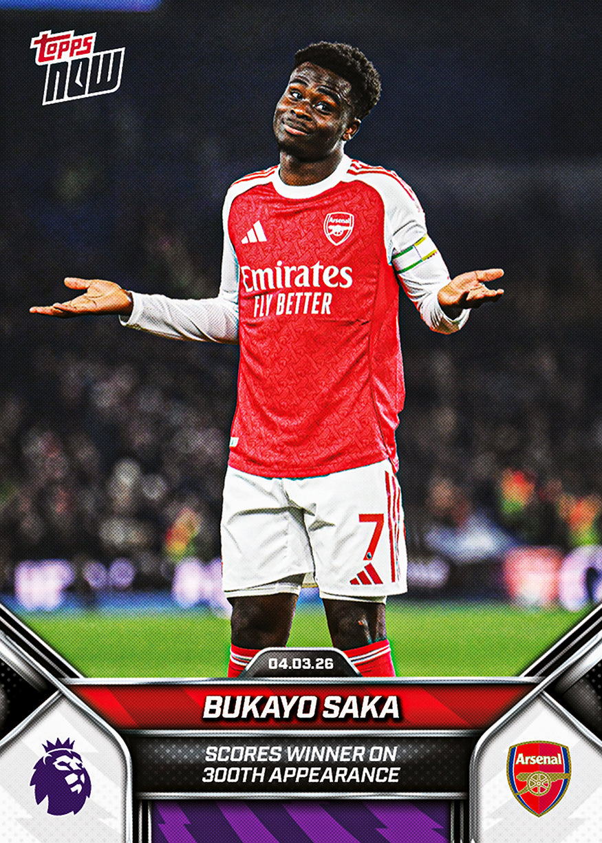 Bukayo Saka - 2025-26 Premier League Topps NOW - Card 151 - PR: 1623