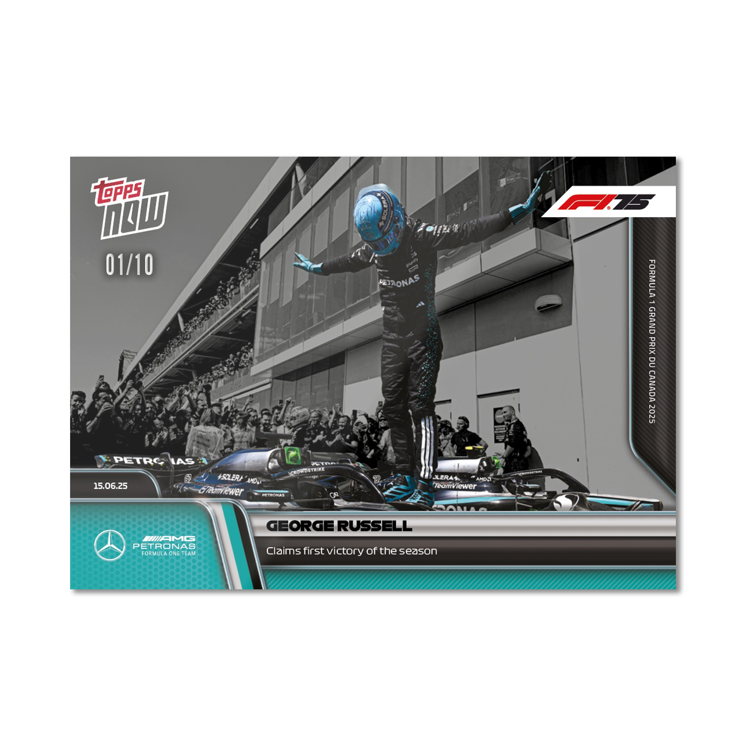 George Russell - 2025 Formula 1 Topps NOW - Card 44 - PR: 1925 - Image 4