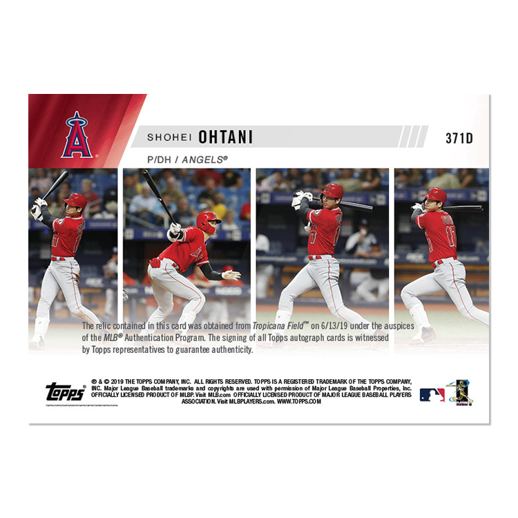 On-Card Auto Relic # to 10 - Shohei Ohtani - MLB TOPPS NOW Card 371D - Image 2