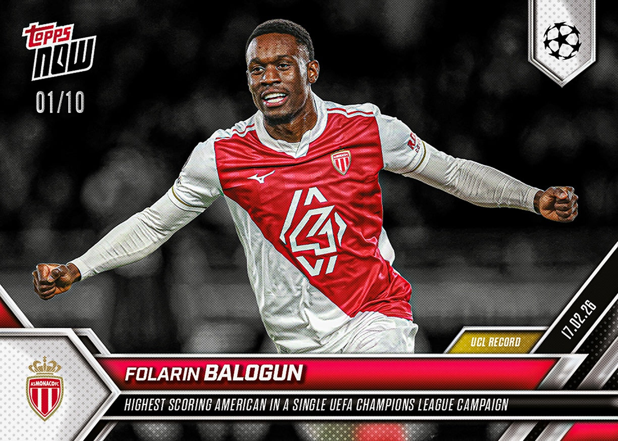 Folarin Balogun - 2025-26 UCL Topps NOW - Card 87 - PR: 213 - Image 4