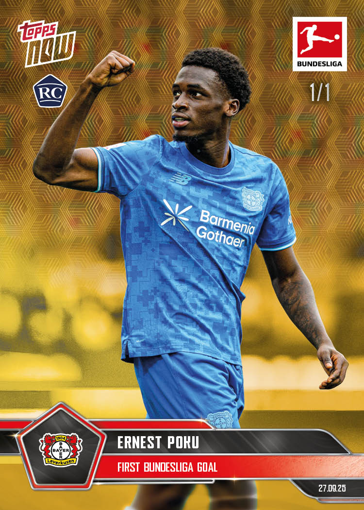 Ernest Poku - 2025-26 Bundesliga Topps NOW - Card 33 - PR: 303 - Image 2