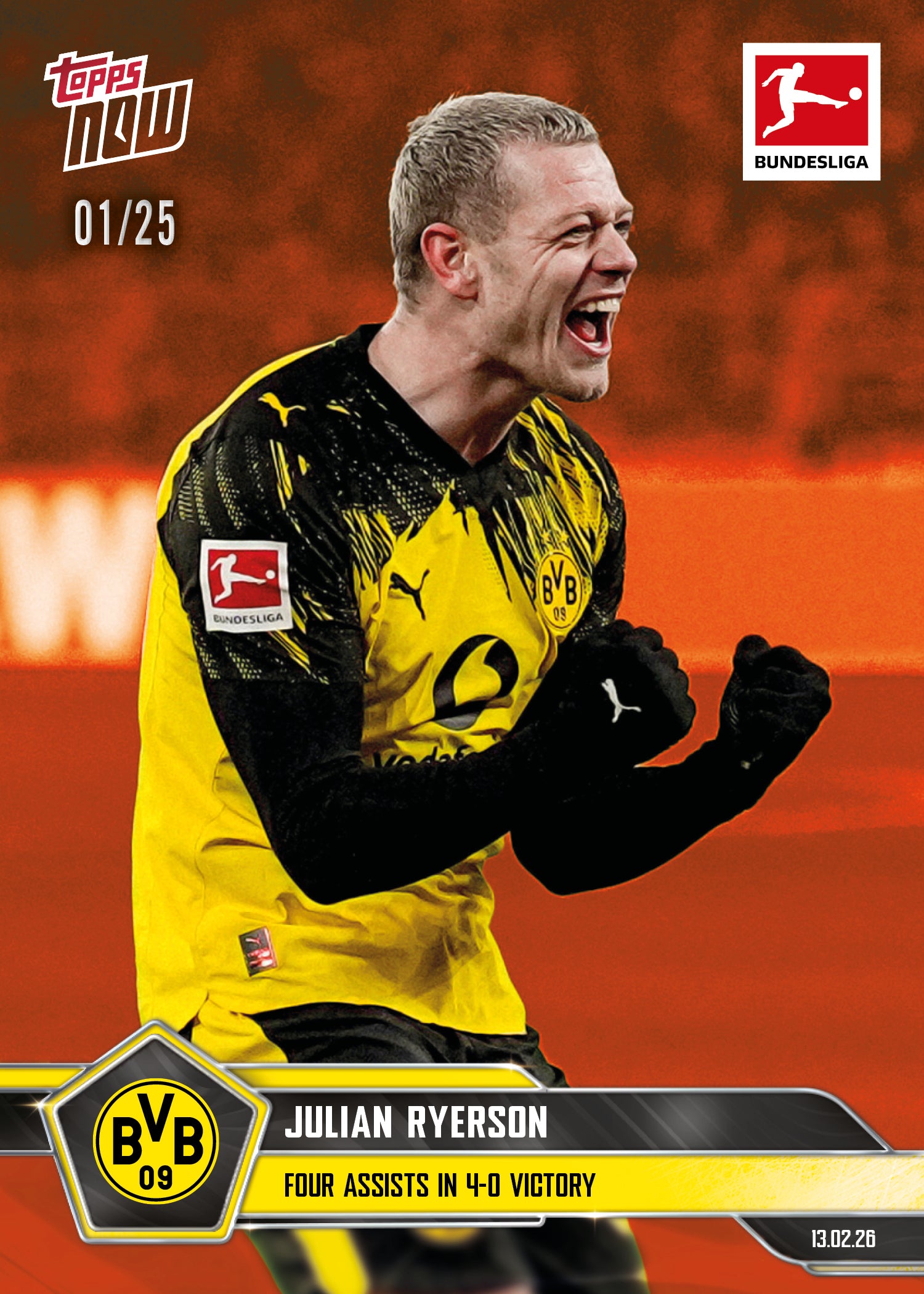 Julian Ryerson - 2025-26 Bundesliga Topps NOW - Card 122 - PR: 406 - Image 5