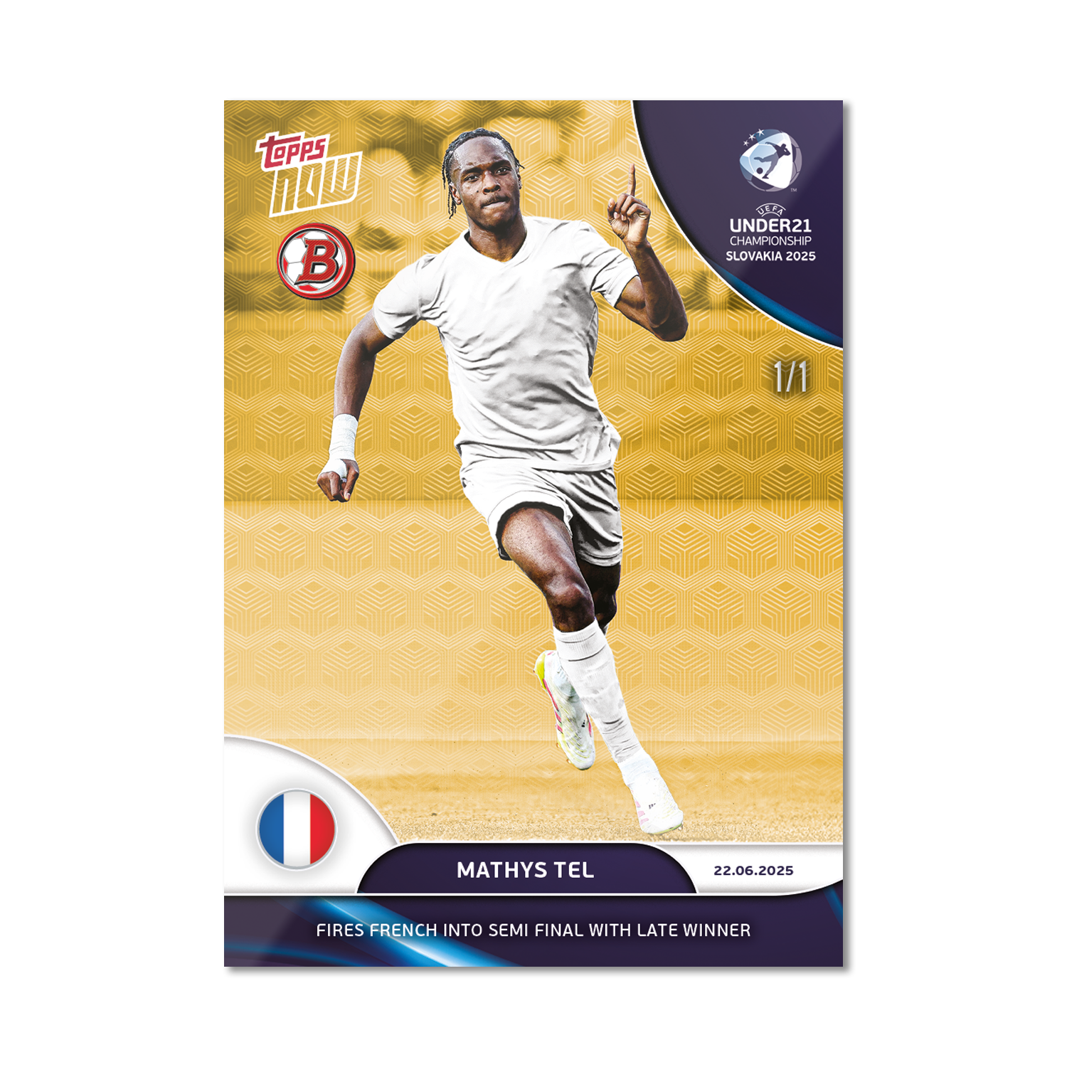 Mathys Tel - 2025 UEFA Euro U-21 Topps NOW - Card 9 - PR: 126 - Image 2