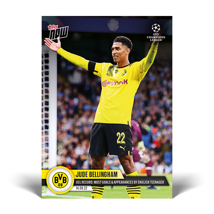 UEFA Champions League Record: Most goals and appearances by English teenager - UCL TOPPS NOW Card #24 - PR: 1255