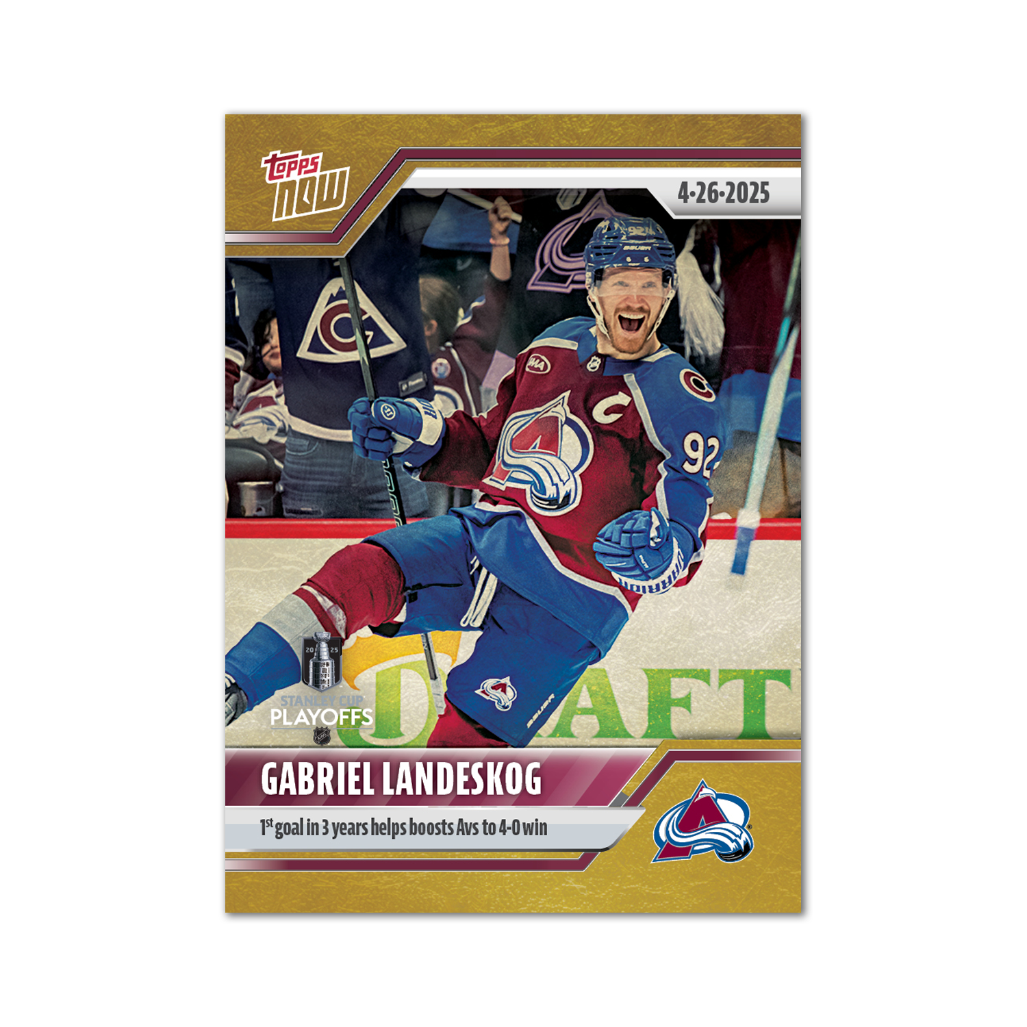 Gabriel Landeskog - 2024-25 NHL Topps NOW - Sticker # 169 Pack - PR: 220 - Image 2