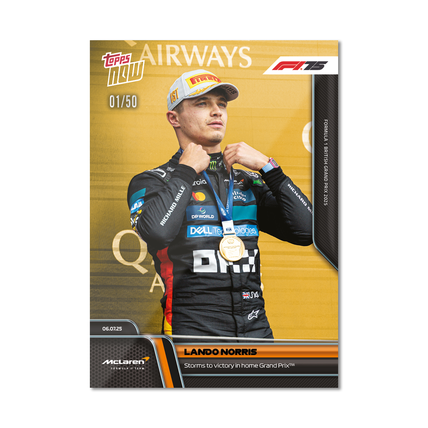 Lando Norris - 2025 Formula 1 Topps NOW - Card 50 - PR: 4282 - Image 7