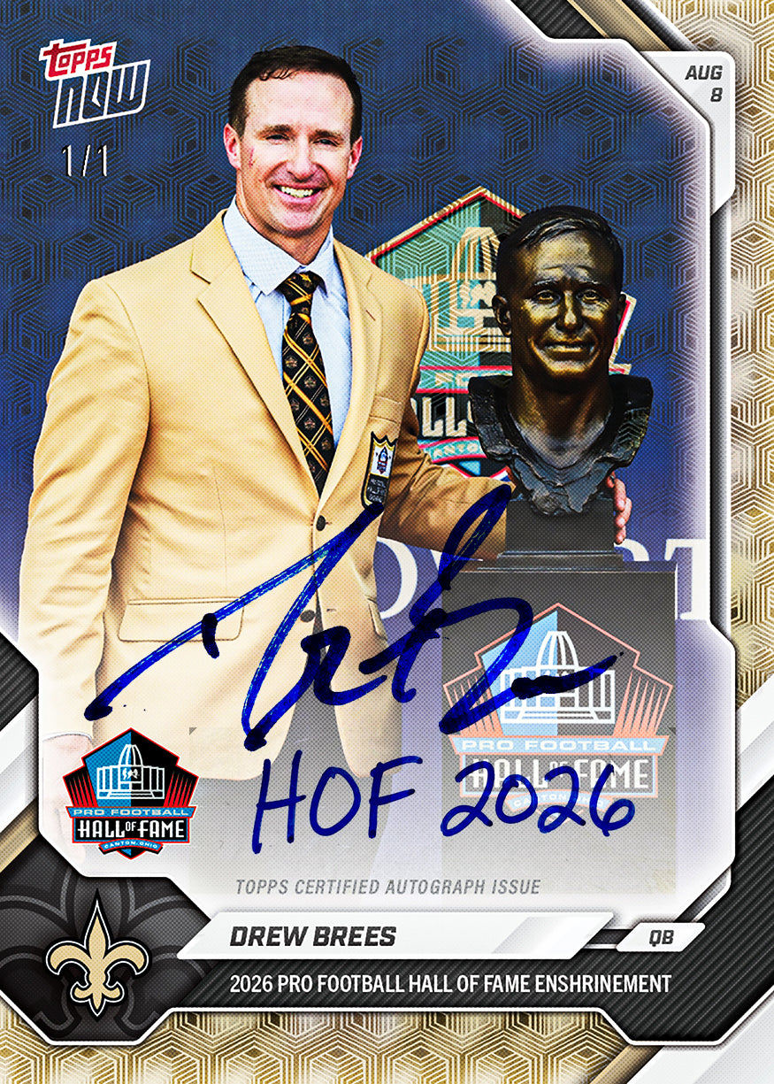 Alternative view of Drew Brees - 2026 NFL Topps NOW - Card OS01 - PR: 7015