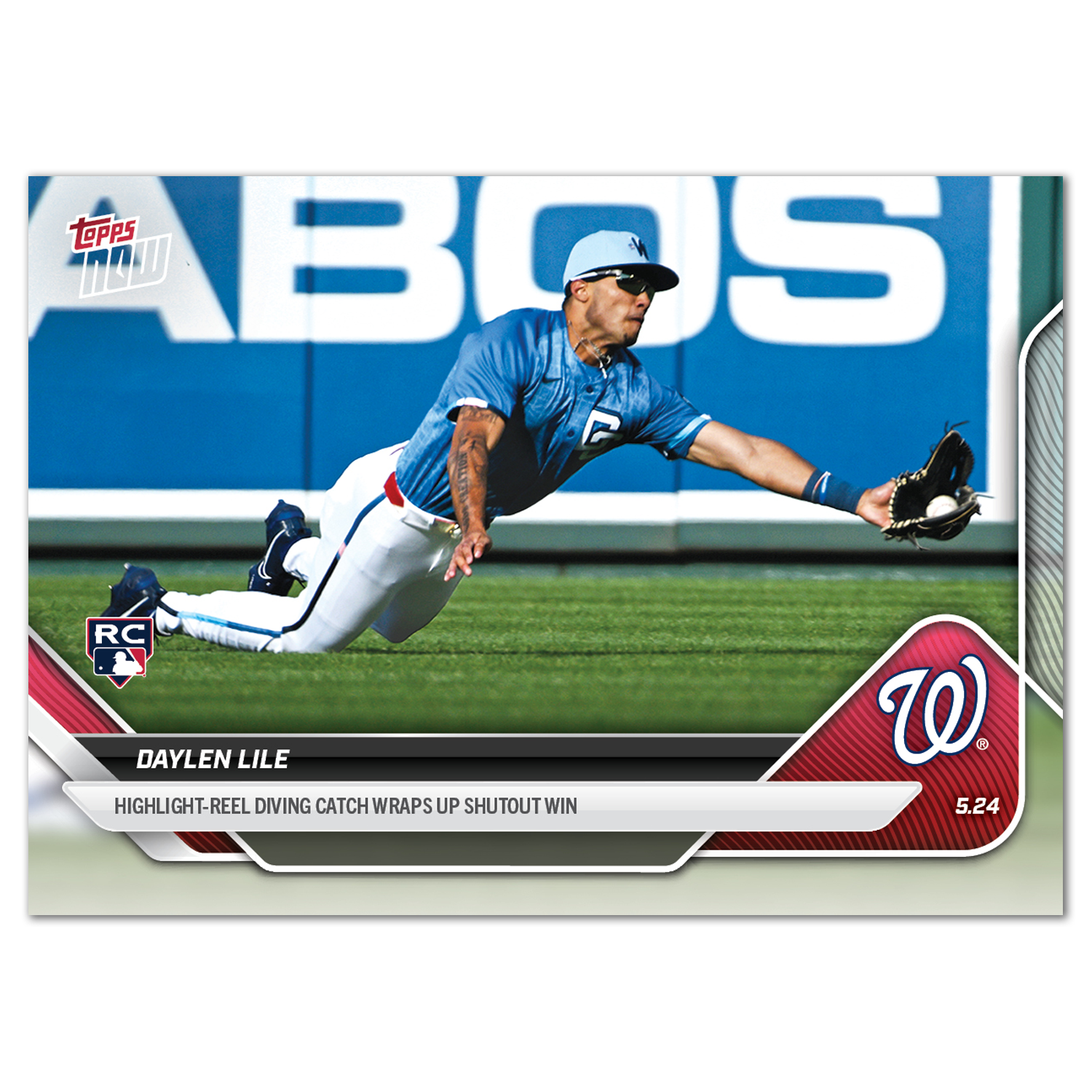 Daylen Lile - 2025 MLB Topps NOW - Card 210 - PR: 621